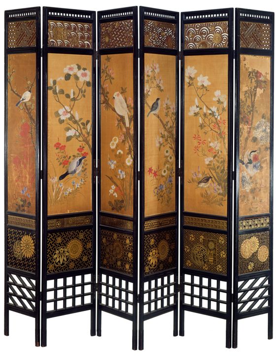 William Eden Nesfield and James Forsyth, 1867, Ebonised wood panels of Japanese paper