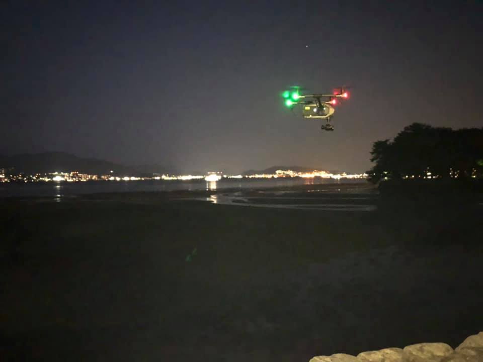 ドローン空撮最終カットは夜景で