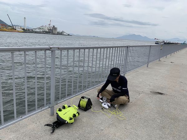 水中ドローンin広島市吉島釣り公園