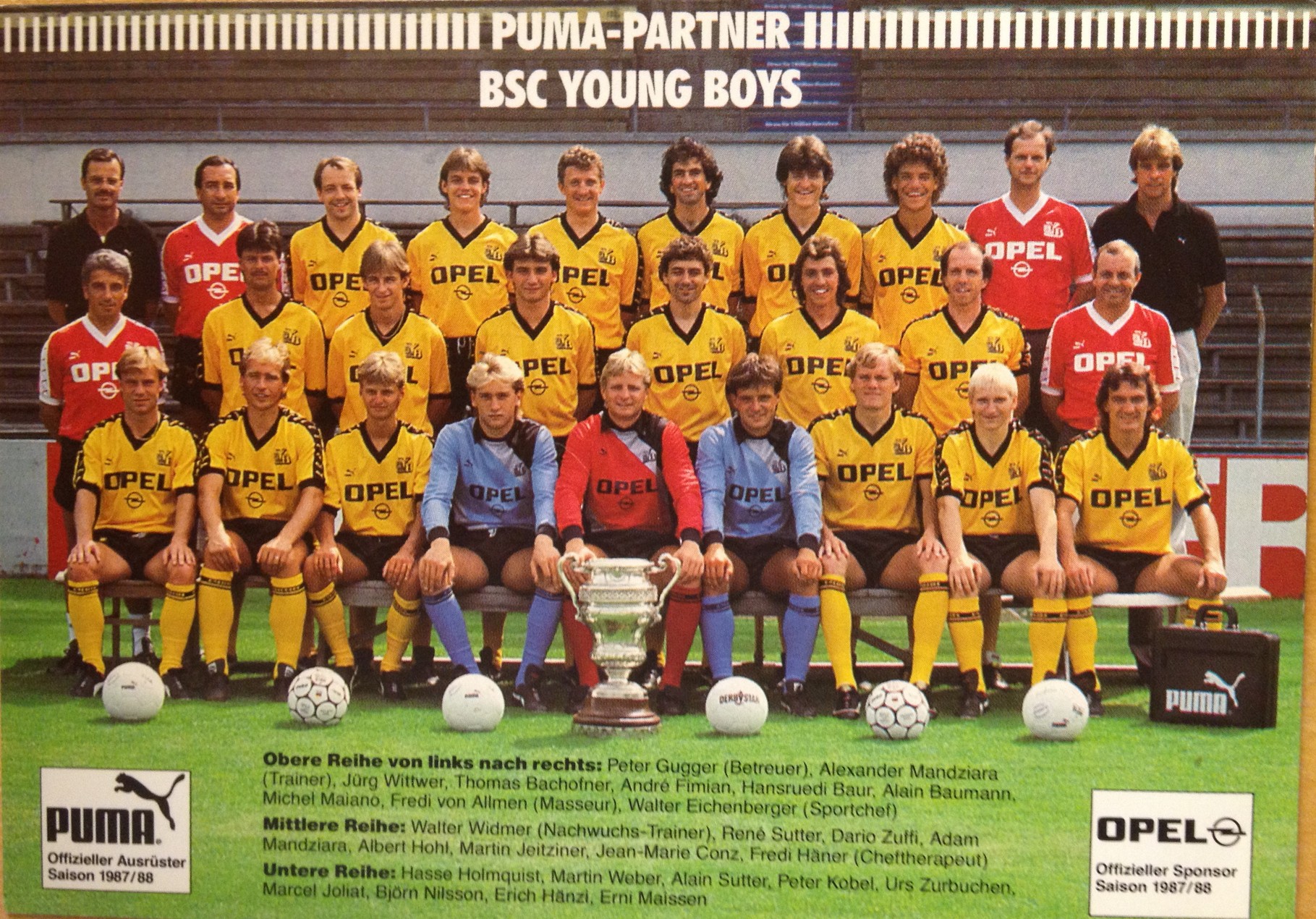 Saison 1987/88 YBAutogrammkarten