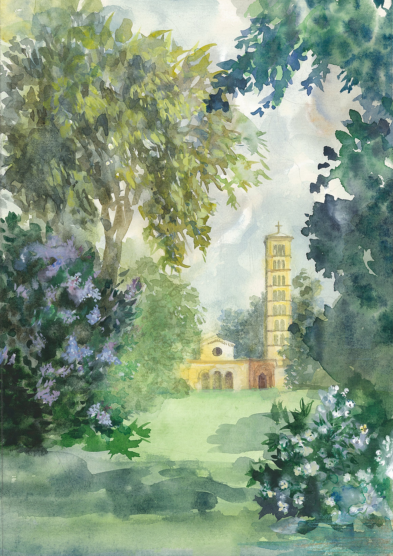 Friedenskirche in Sanssouci. 2002. Papier, Aquarell.
