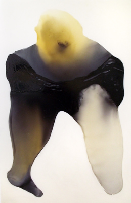 Der Bucklige, 110 x 167 cm, Schellack, Klavierlack auf Acryl, 2016