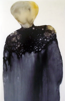 Nonne, 110 x 167 cm, Schellack, Klavierlack auf Acryl, 2016