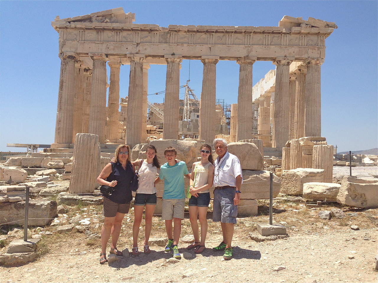 Celeste and family at the Parthenon, Greece 6-2013