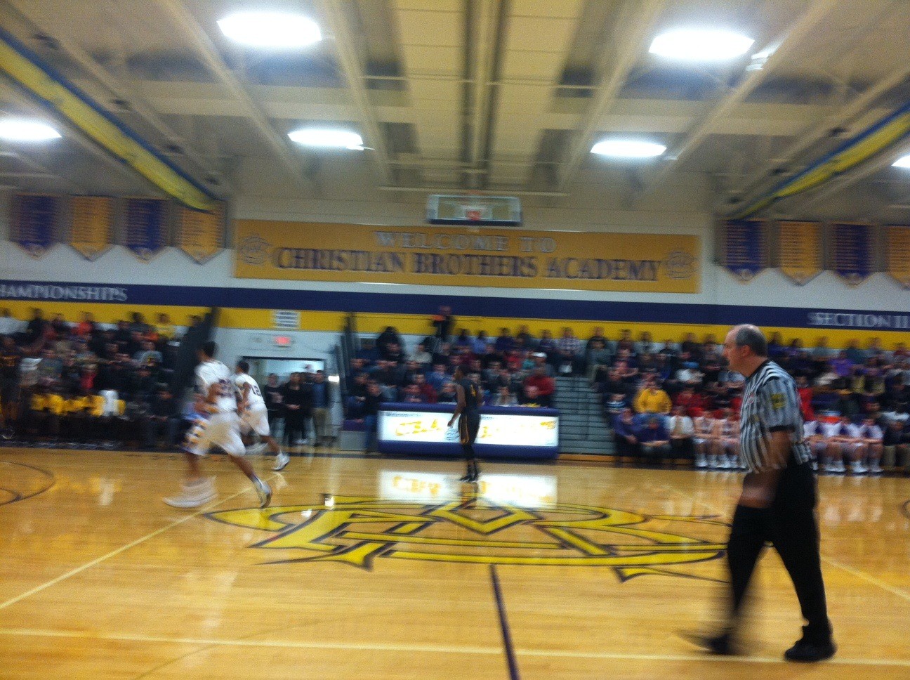 CBA Basketball game, Dec. 30, Chris Bednarski, ref, in front