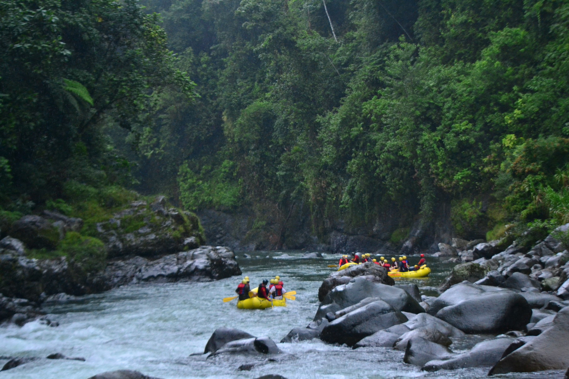 The Pacuare River runs through the Costa Rican rain forest