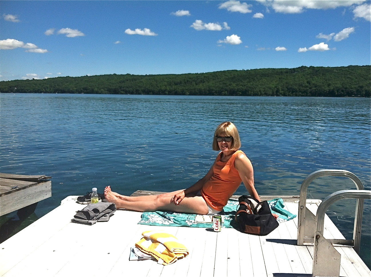 Nancy Hynes & Lorraine celebrate the Summer Solstice at Skaneateles Lake, June 21, 2014