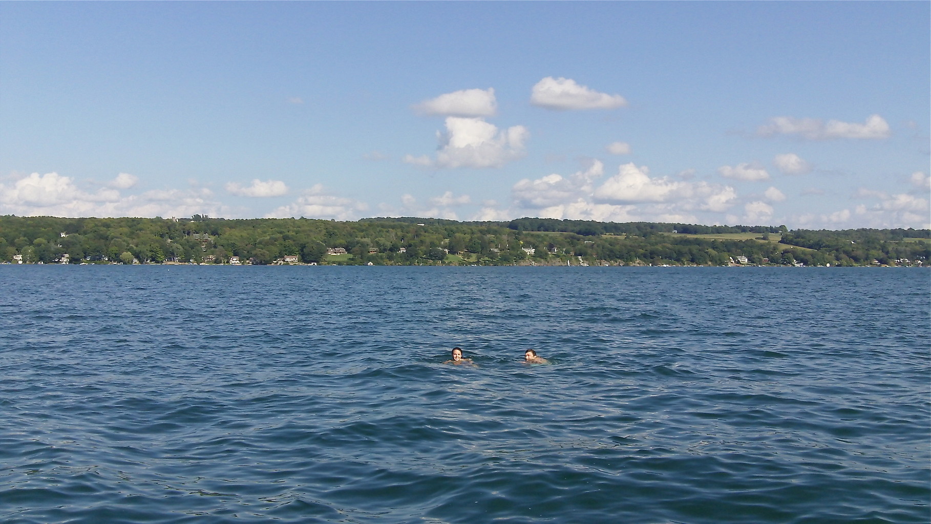 Kate and John in the middle of the lake