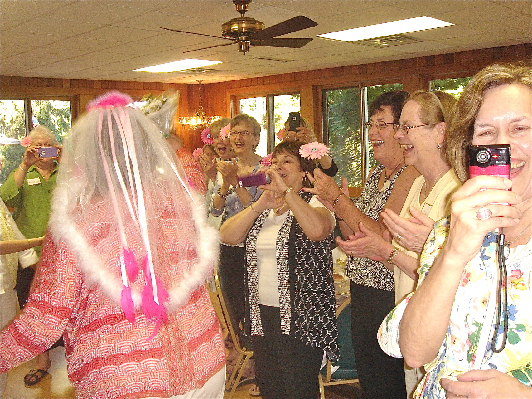 Mary Jane, Marie, Ellen, JoAnne, Rita, Cathy & Lorrie enjoy the "bride"