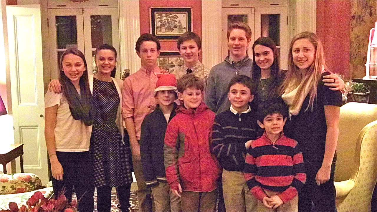 Cousins: Gabby, Kate, Liam, Sean & Connor, Jack behind them, Noah, Stuey III, Ellie, Sam, & Emma Kagel  Dec. 20, 2013