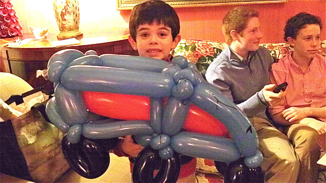 Sam Kagel, son of Lisa and Collin Kagel, with his balloon.