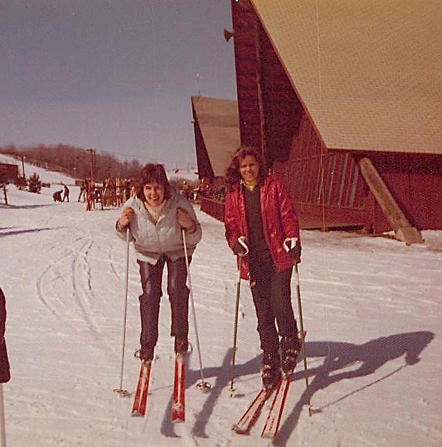 Lorraine & Celeste, 1974-5 Skiing at Greek Peak, NY