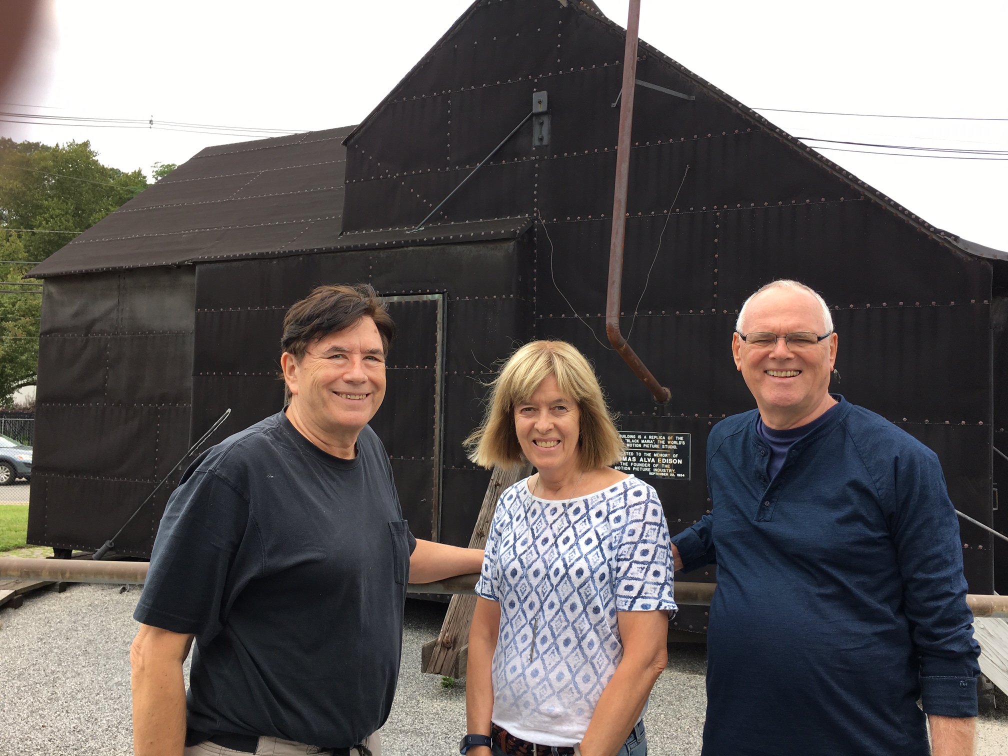 John, Nancy, & Bernd in front of Black Maria, the first movie studio, at Edison's complex in NJ