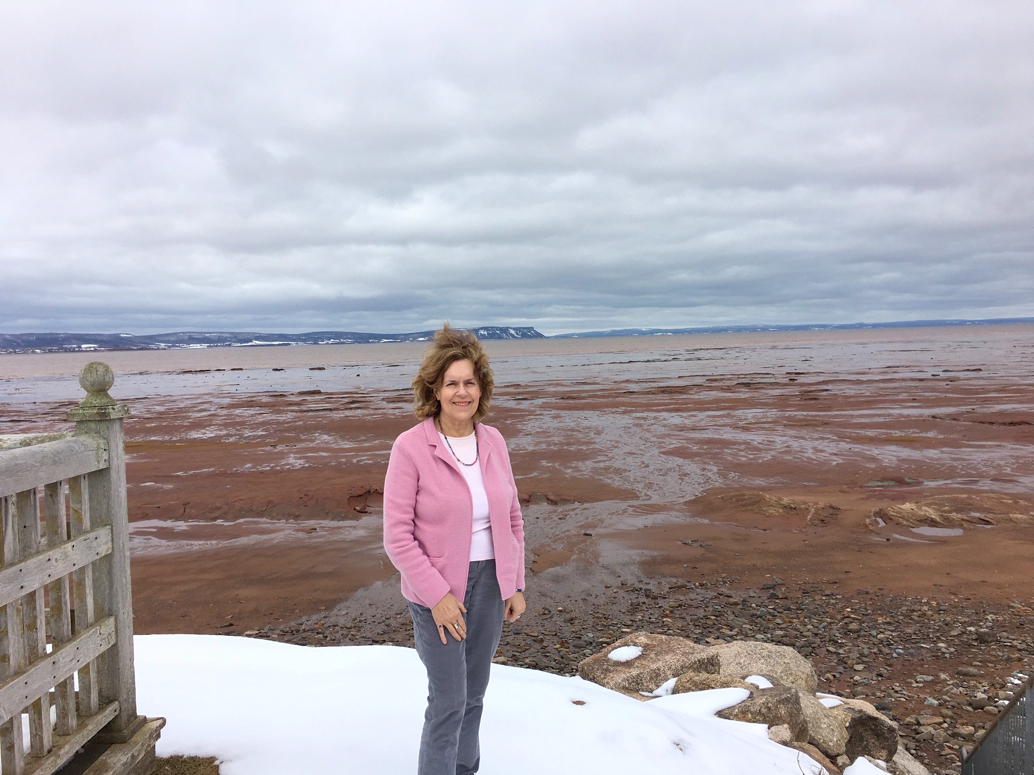 Lorraine Gudas at the Bay of Fundy, Nova Scotia