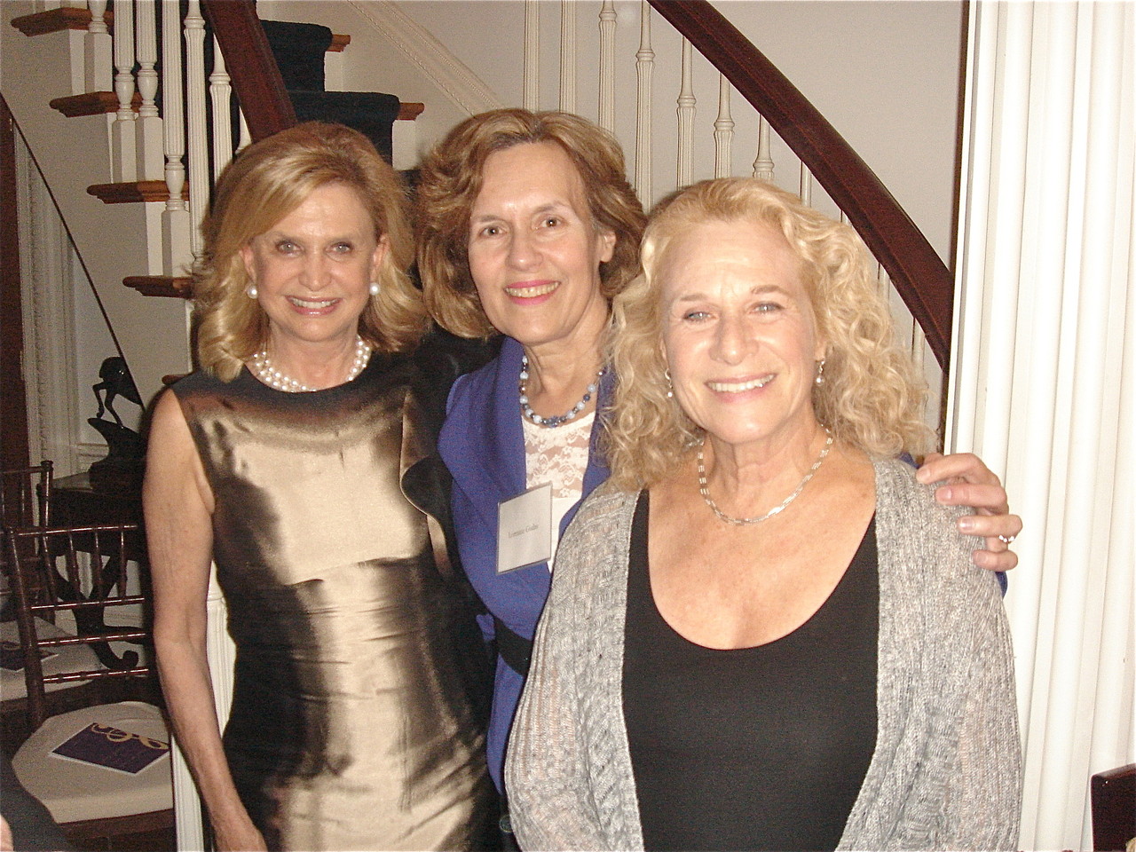 US Rep. Carolyn Maloney, Lorraine Gudas, & Carole King at a fall event.