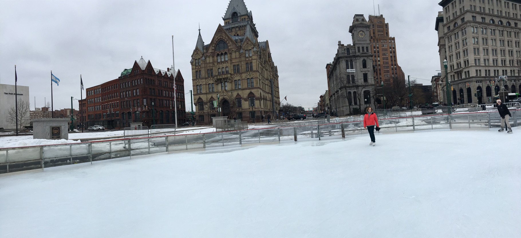 Lorraine skating in downtown Syracuse, Feb. 2016