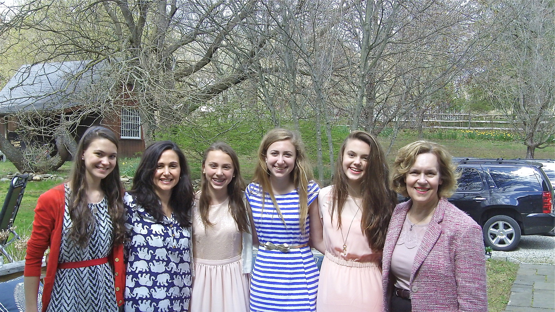 Ellie, Allie, Gabby, Emma, Kate, Lorraine at the party after the Communion