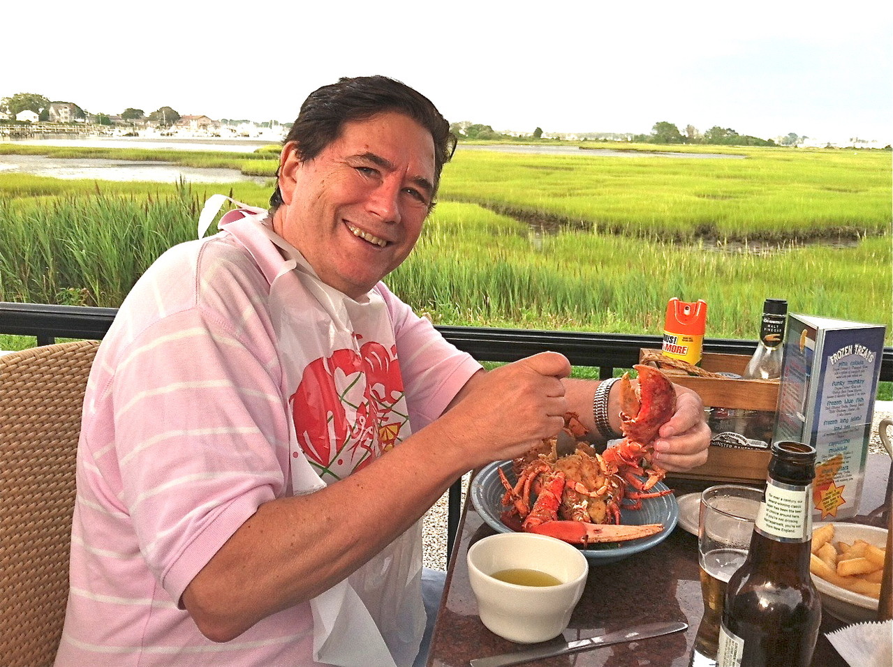 John loves lobster at Captain Jacks, Matunuck, RI