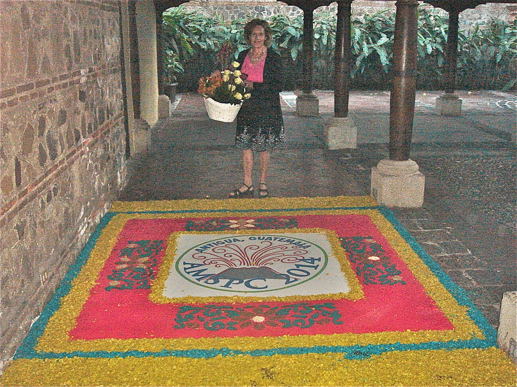 designs out of sawdust, they put these on the street for celebrations