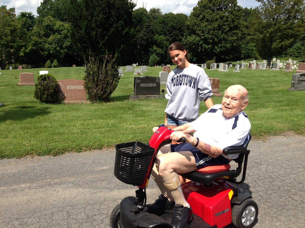 Ellie Kagel & her granddad, Al, August, 2013