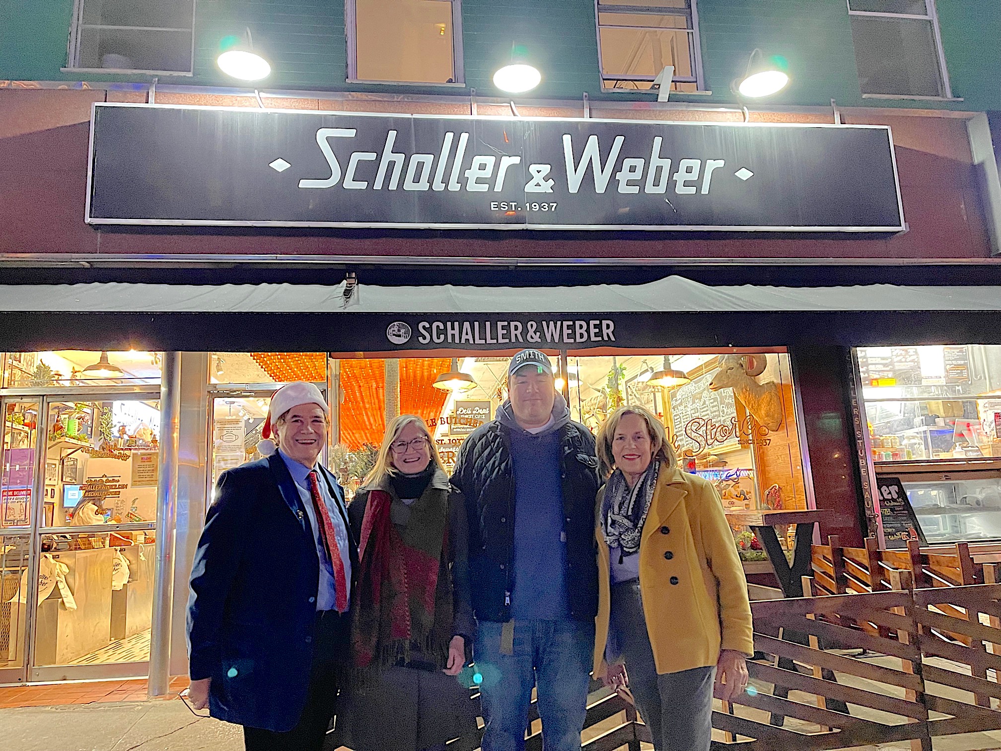 John, his cousin Sally Schwarz, Greg, Lorraine Dec. 2021 NYC