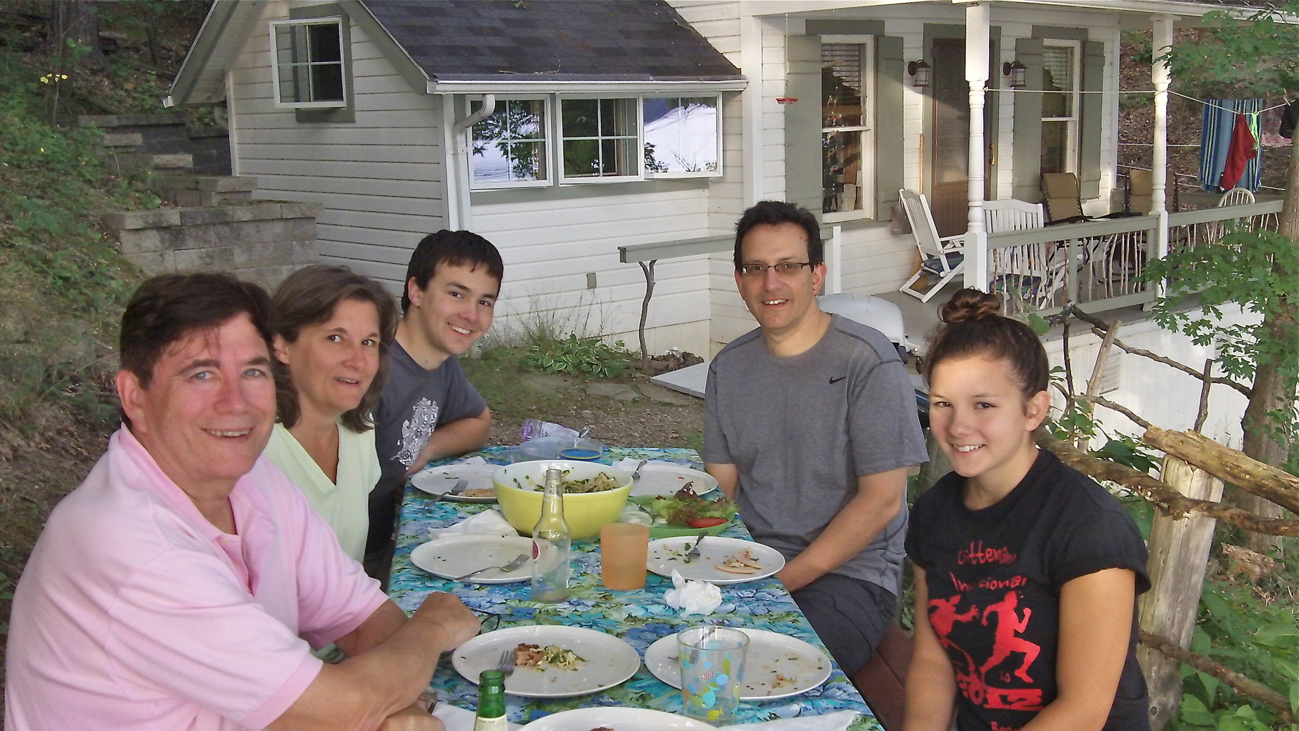 John Wagner, Cyndi, Trevan & Nick Signorelli, Sara, Aug. 2014 at Cyndi & 