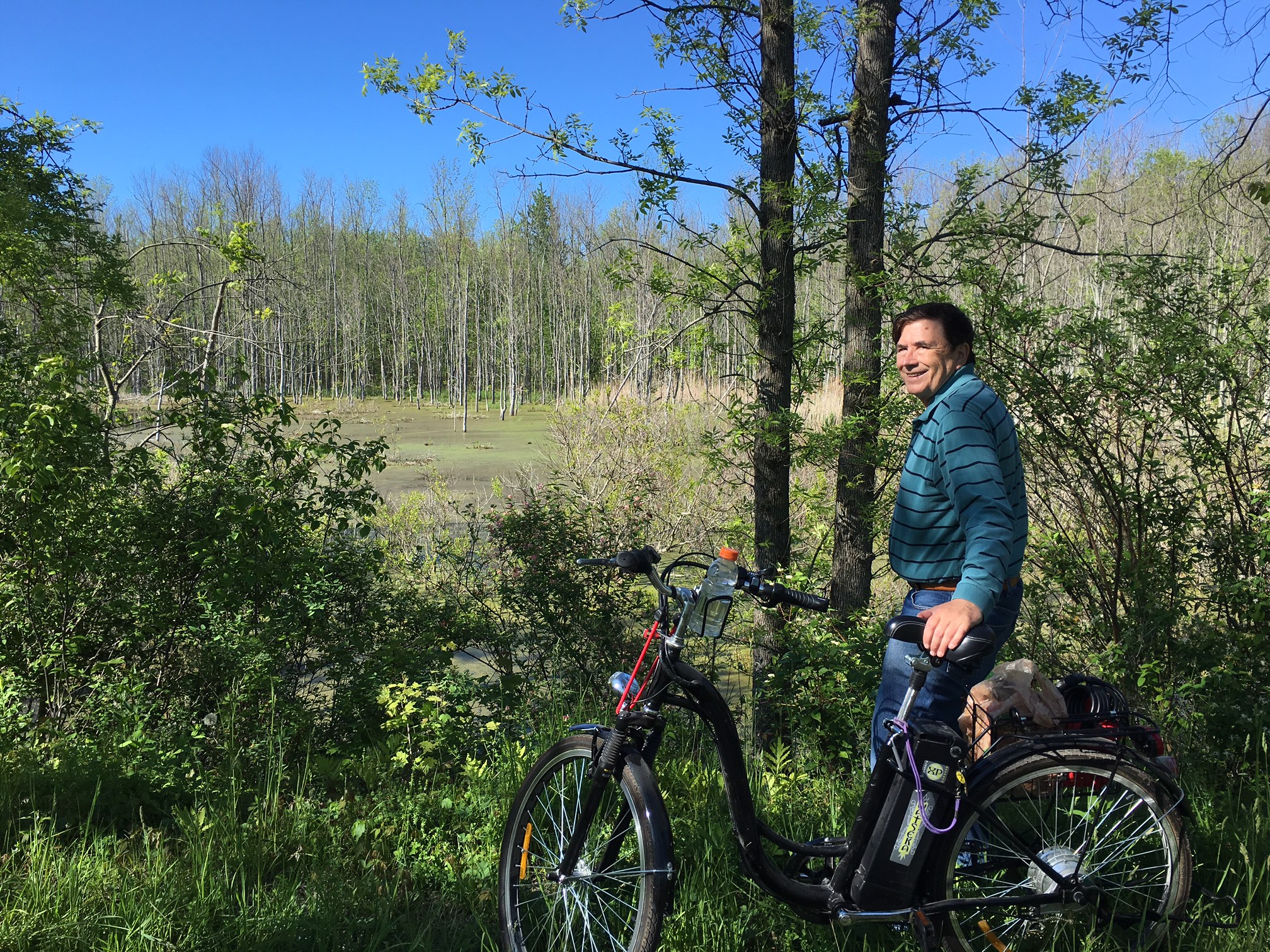 Bike ride on rail-trail to Cato from Fair Haven Beach, NY, May 27, 2017