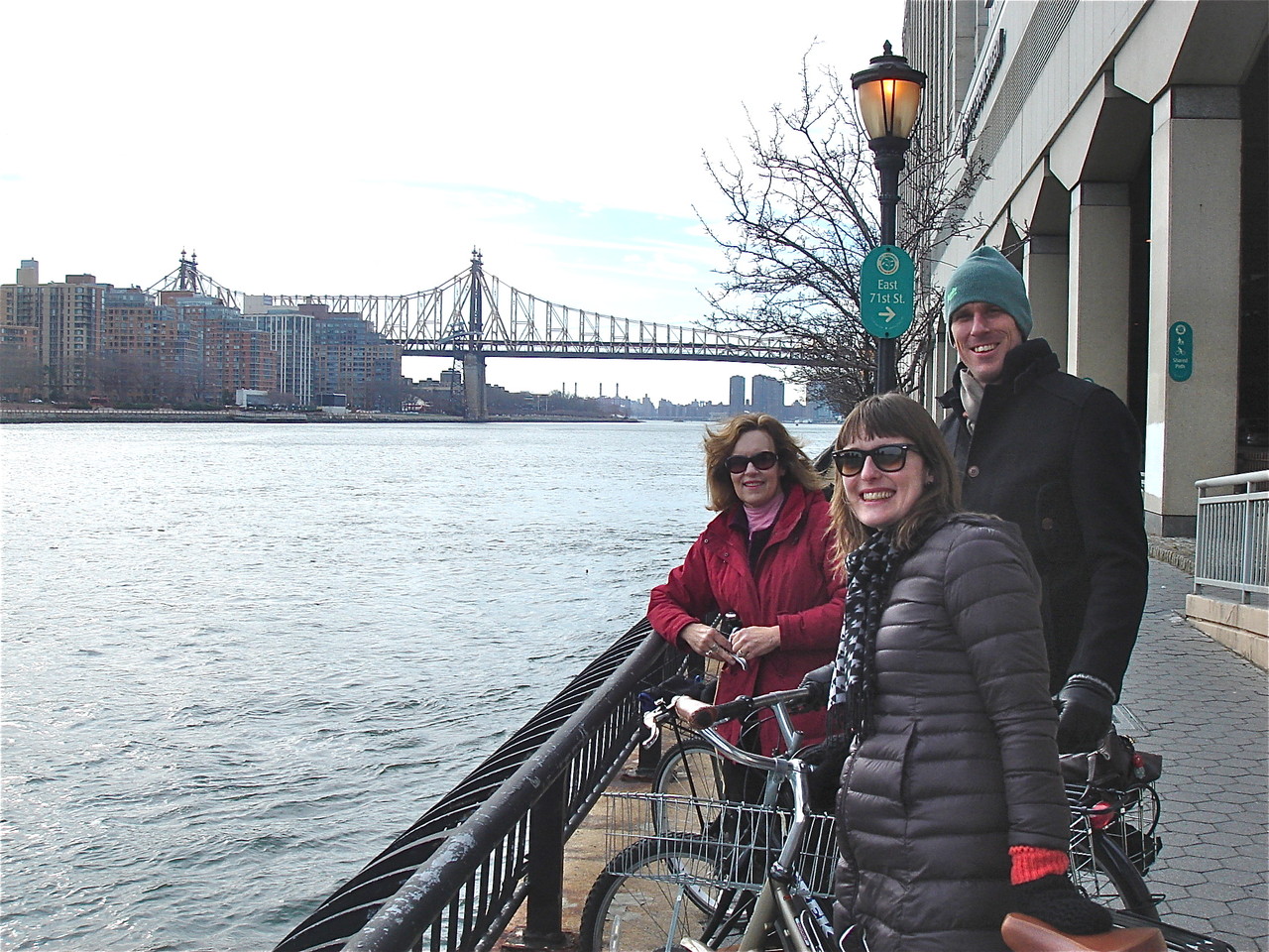 Lorraine, Anna, & Patrick near the 59th St. Bridge, East River, NYC