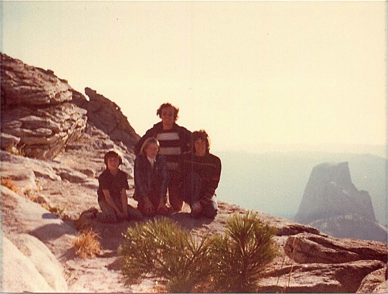 Gordon, Alison Kelly, Lorraine in front, Peter Strong behind, Clouds Rest, Yosemite