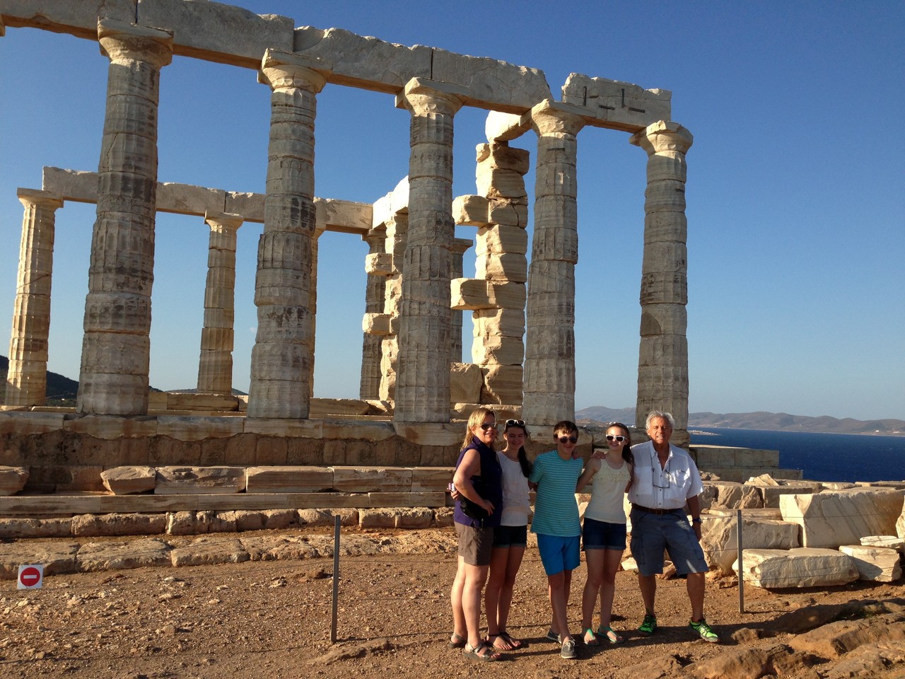 Celeste & family at Poisedon's Temple