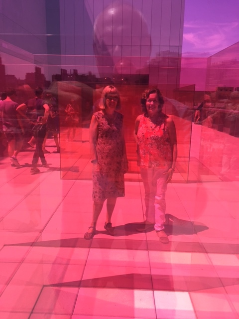 Nancy & Lorraine on the deck of the Whitney Museum