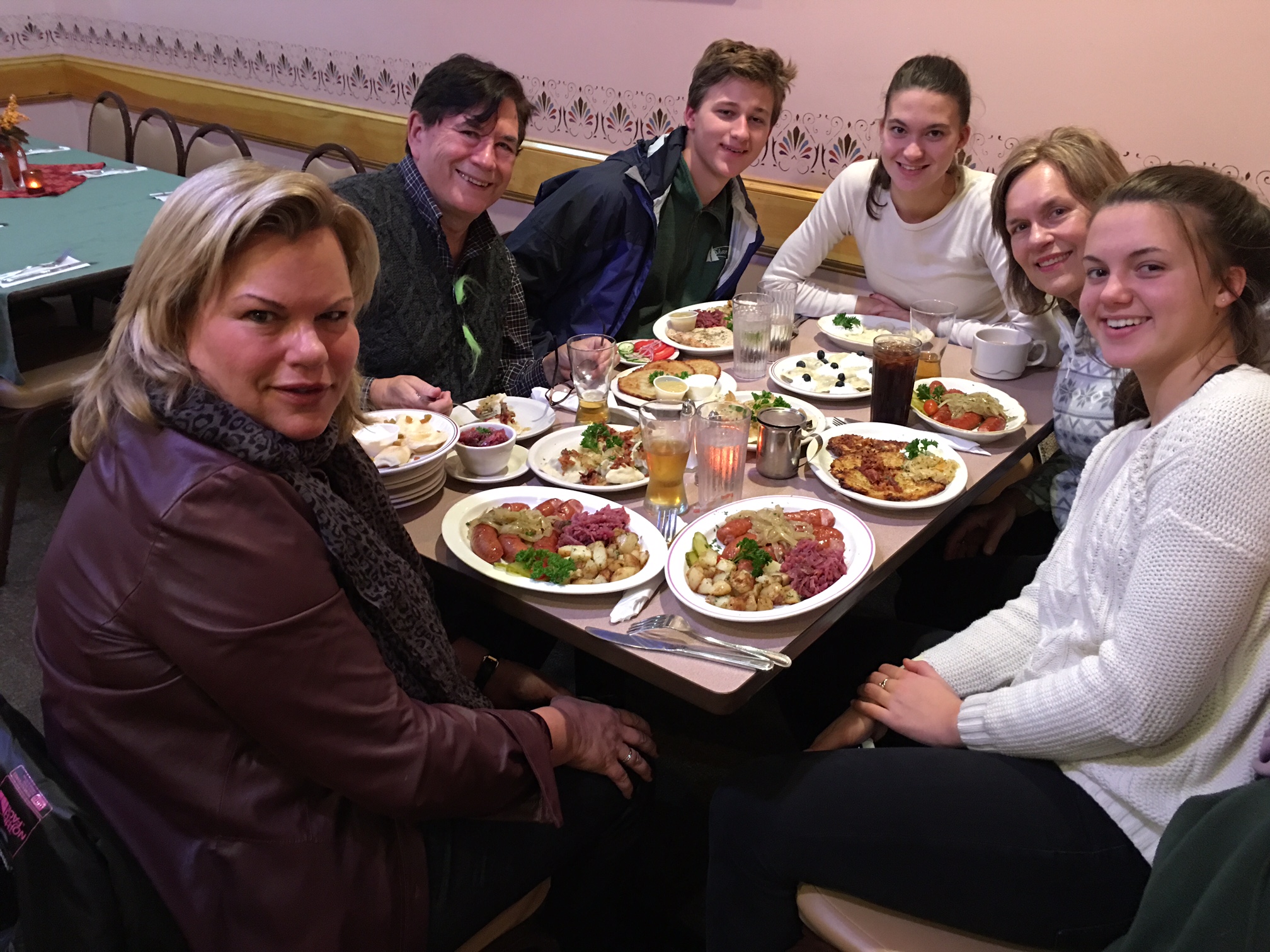 Celeste, John, Jack, Ellie, Lorraine, & Kate at Eva's Restaurant, Oct. 30, 2016