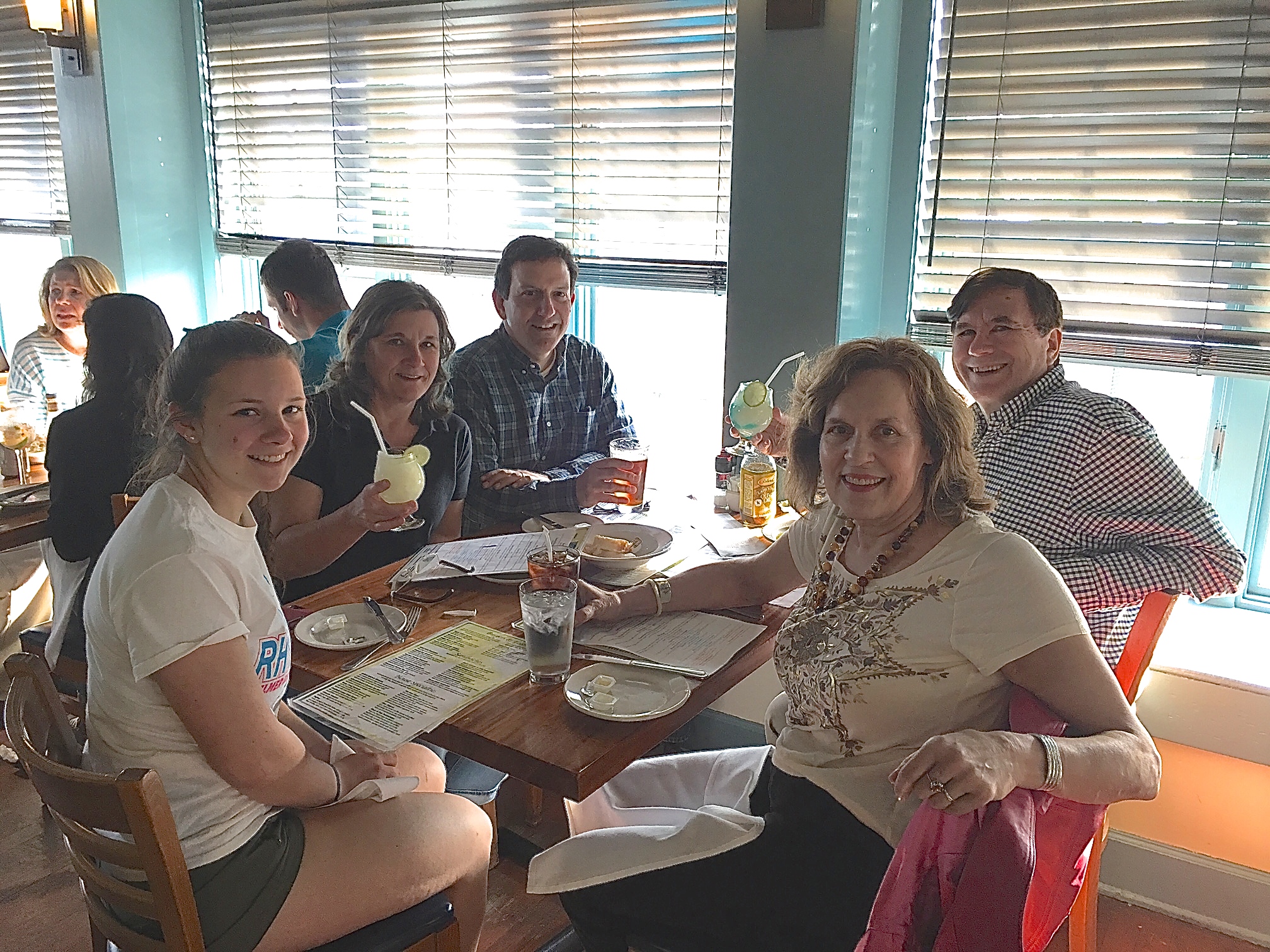 Skaneateles, NY 5-28-17  Sara, Cyndi & Nick Signorelli, John & Lorraine Gudas at the Blue Water Grill