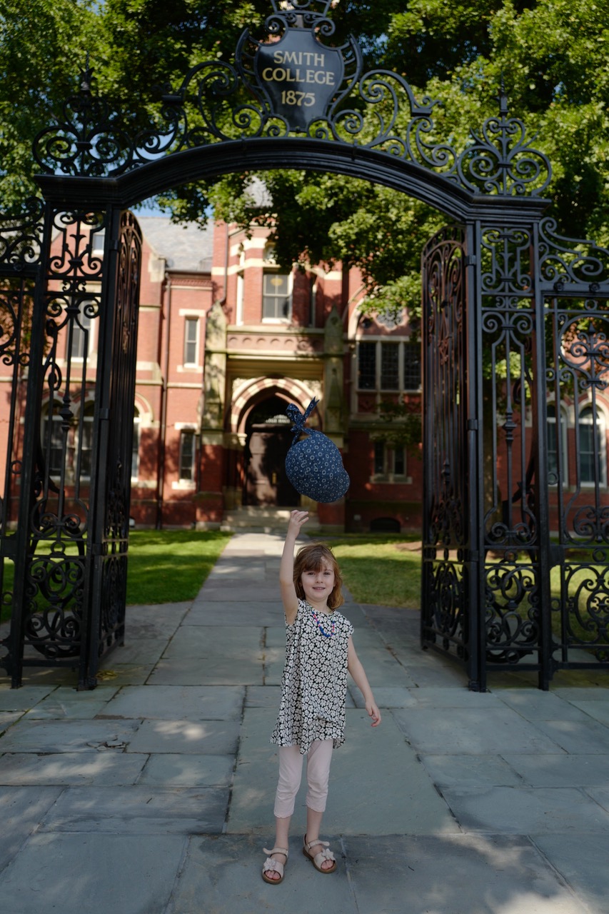 Celine, Nancy Hynes granddaughter, at the Smith College gates, July, 2019