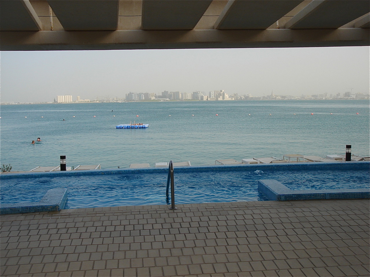 hot tub, looking out at the Persian Gulf & Islamic Art Museun