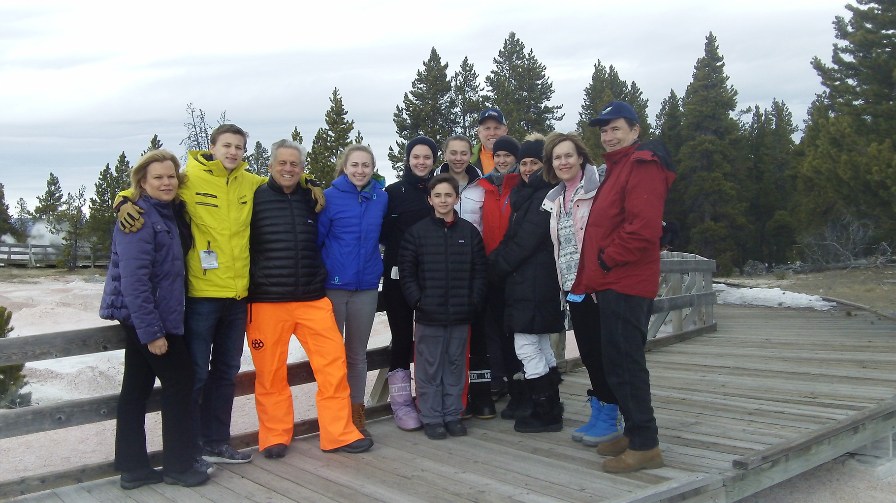 At the Painted Pots: Celeste, Jack, Stuart SR., Emma, Kate, Stuart 3d, Gabby, Stuart Jr., Ellie, Allie, Lorraine & John Wagner