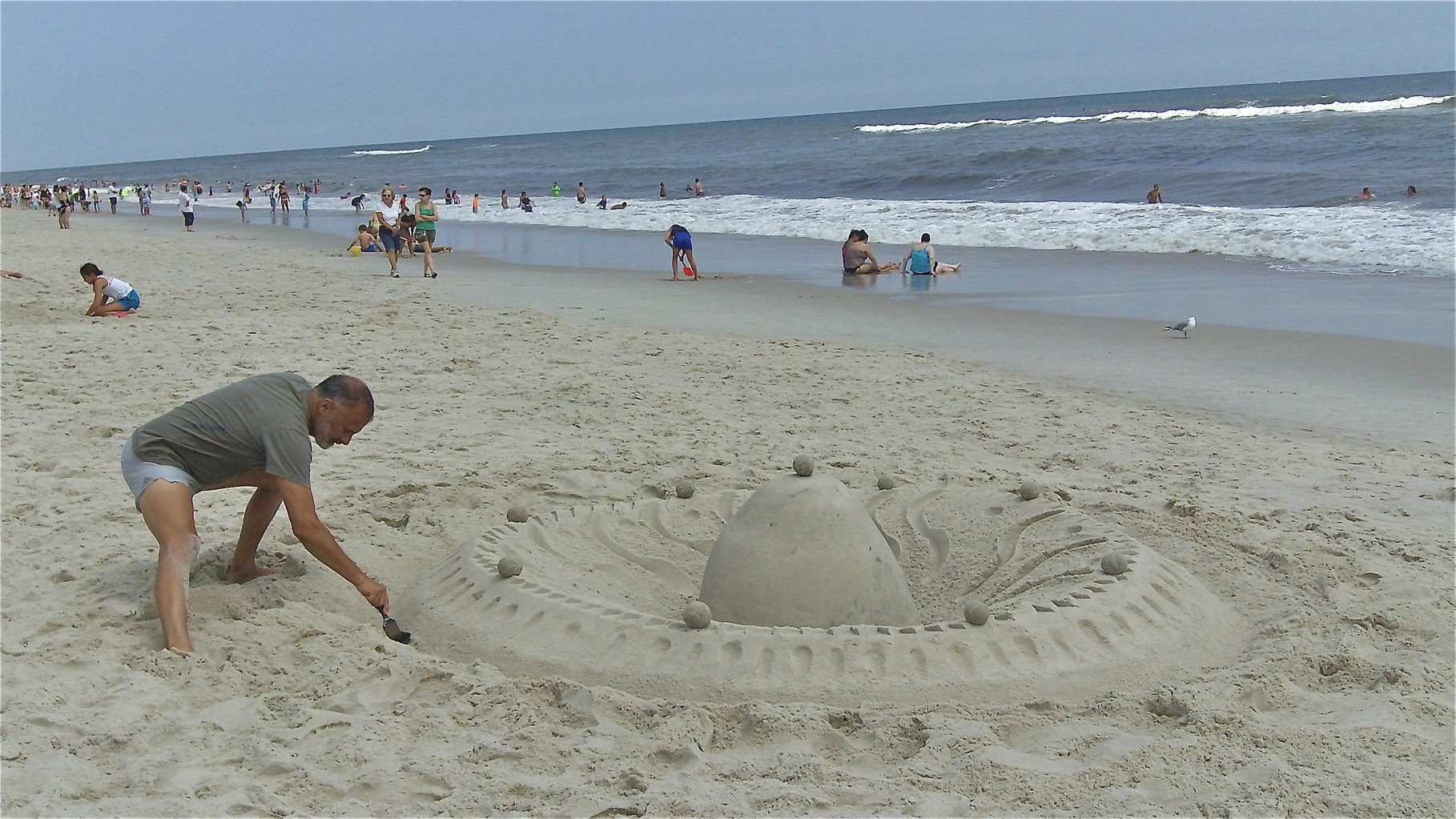 Strange non-castle structure in the sand at Jones Beach...