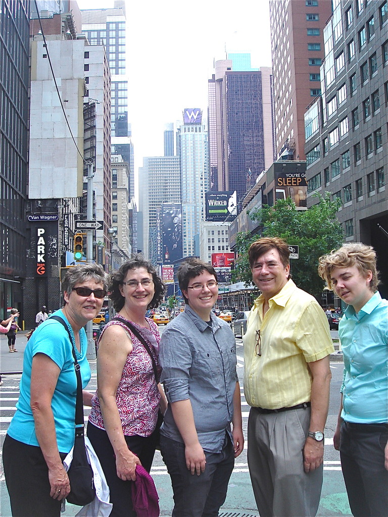 Cindy, Ann, Emilea, John, & Kathleen, Broadway, NYC  6-16-2013