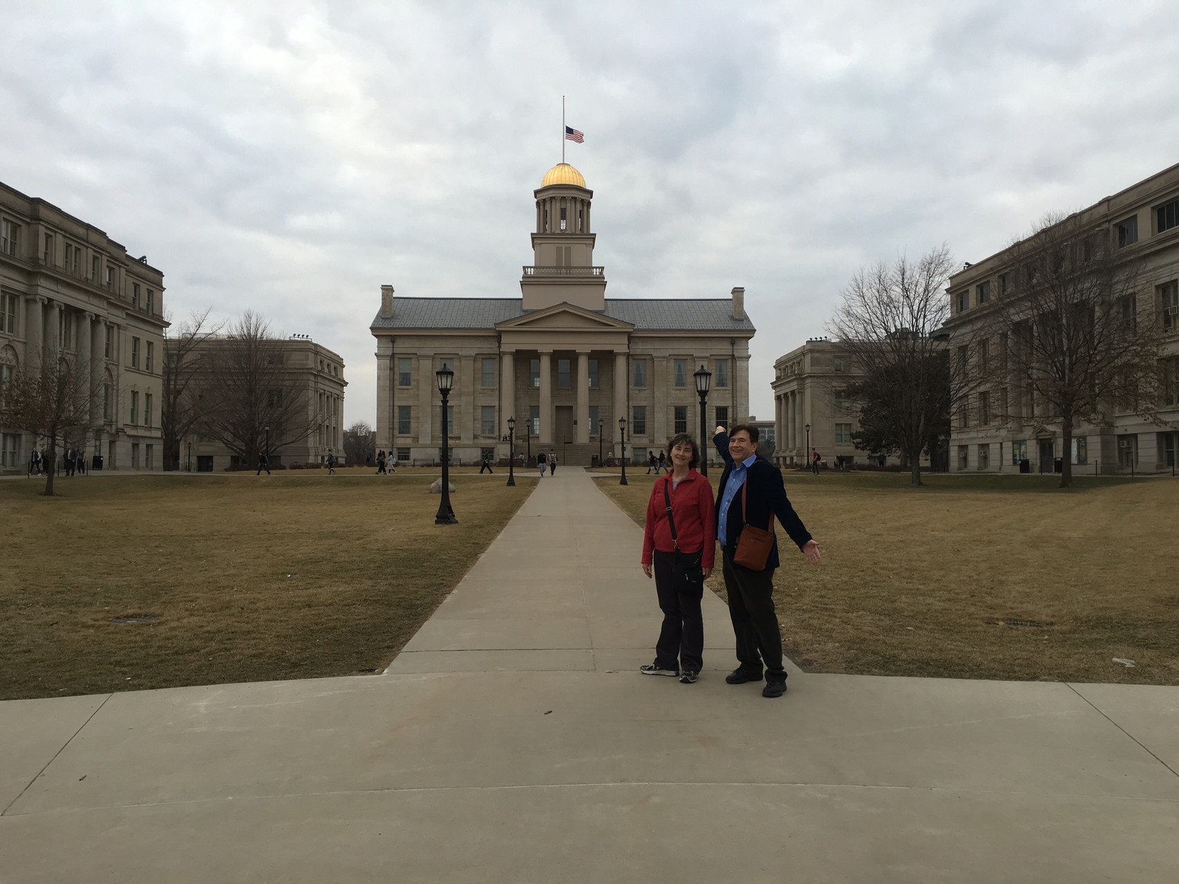 Ann & John at the old capital in Iowa City