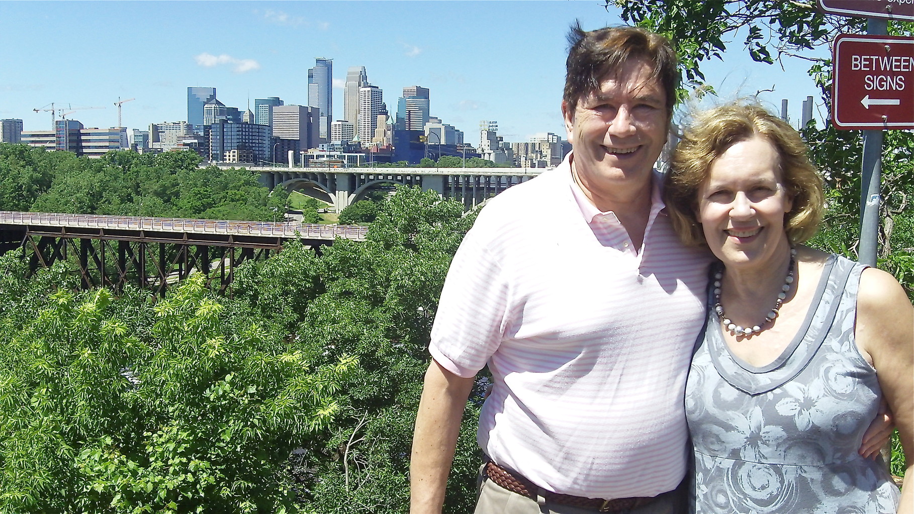 John & Lorraine above the Mississippi River.