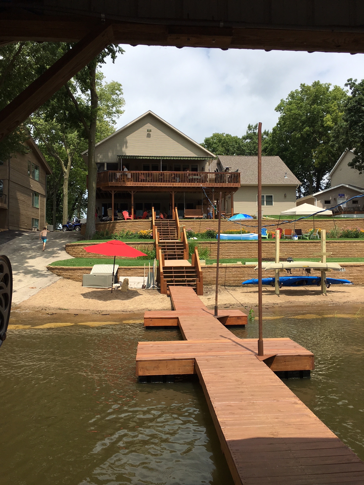 A view of Ted and Carol's house from the dock.