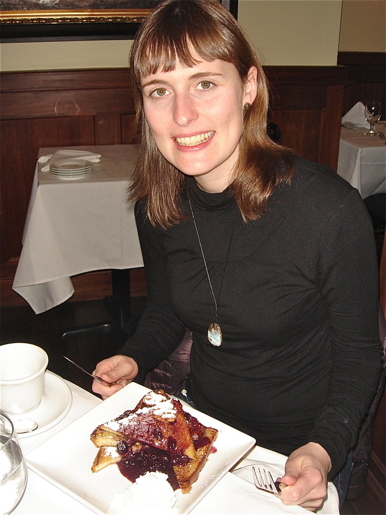 Anna Groner enjoys her meal!