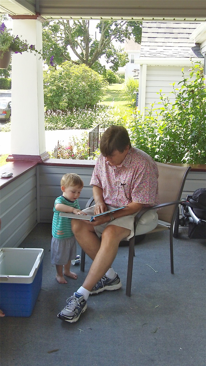 John & his great-nephew Jaxon, 18 months, Altoona PA July 2014