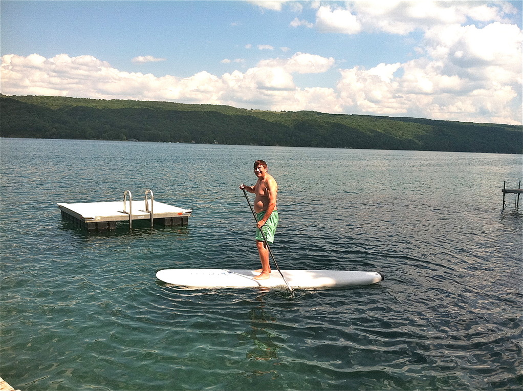 John paddleboards!