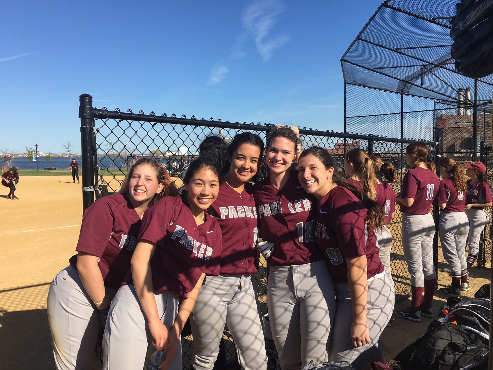 Ellie  & her classmates on the Paker softball team.