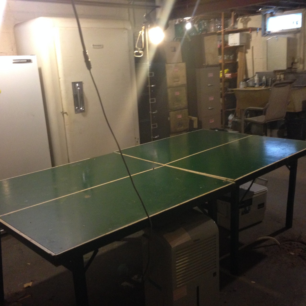 Cleaning the basement in Syracuse, the ping pong table appears! Nov. 2014