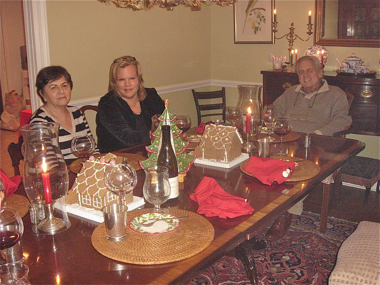 Beatrice, Celeste Gudas, & Stuart Kagel Sr. at Xmas Day Dinner, Kagel residence!