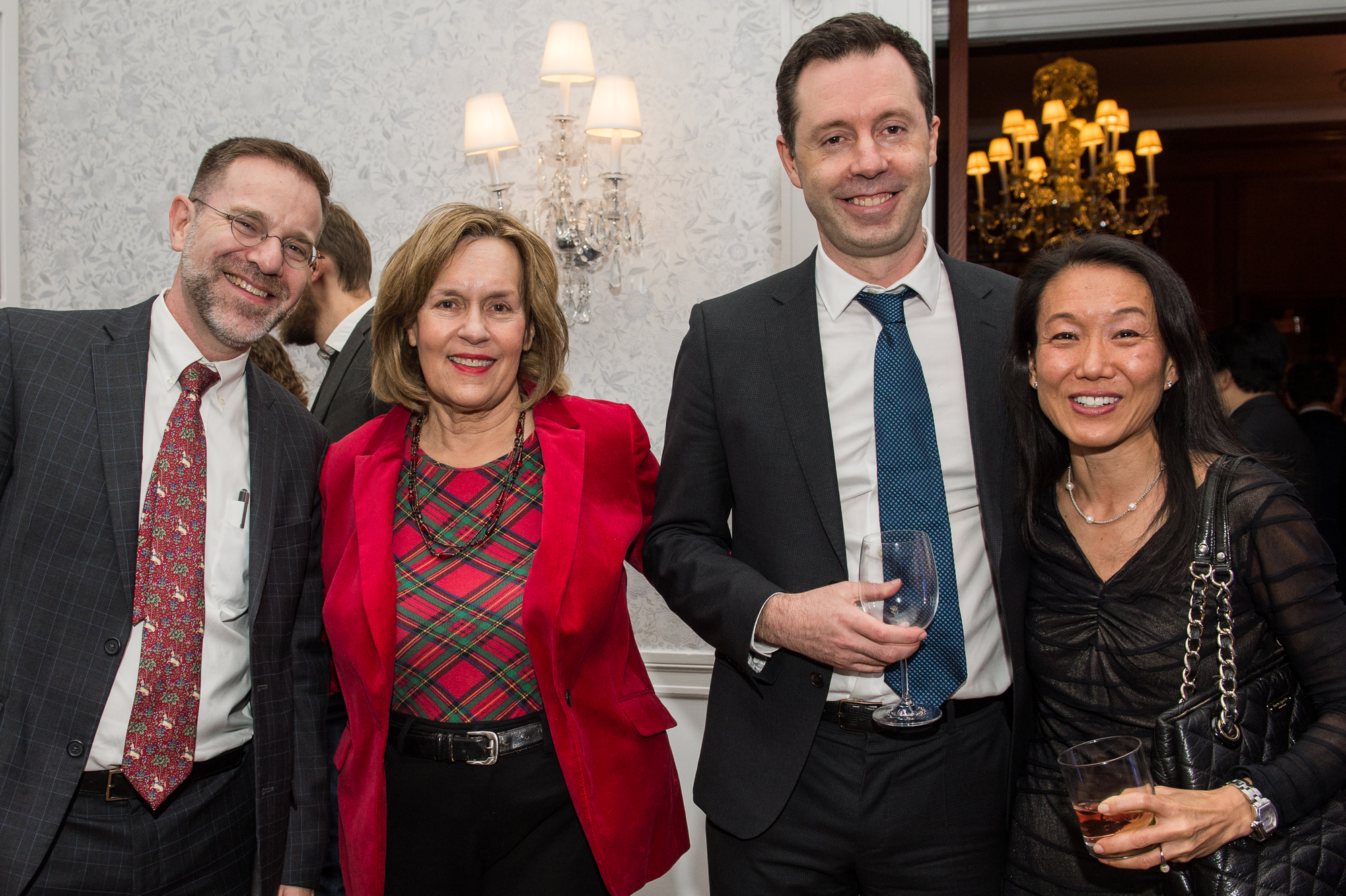 Lorraine at the Dean's holiday party, Nov. 30, 2021 with colleagues