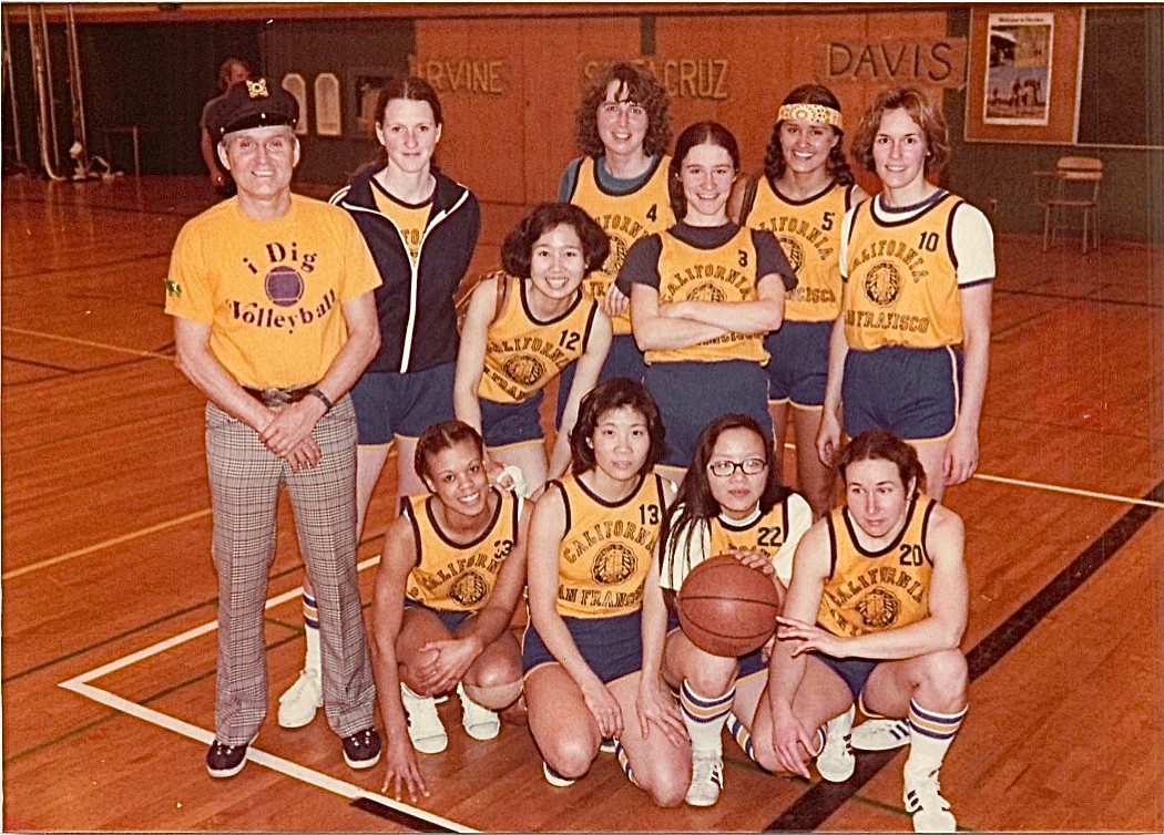 The TEAM: BACK: Coach Al Kerr, Cindy Ferrier, Pauline Susanto, Blythe Mickelson, Ann Murphy, Devona Longwolf, Lorraine Gudas FRONT: Rachel Bayward, Bernice Law, Jeanette Ong, Gila Libit (most were med or pharmacy students:I was the only postdoc on team