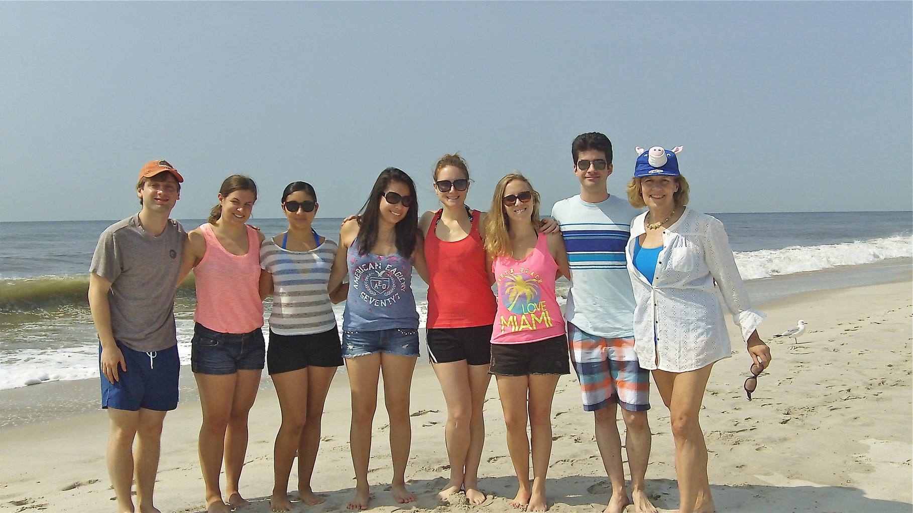 Jocelin, Cynthia, Alyssa, Abby, Denise, Evan, & Lorraine at Jones Beach, July 2014